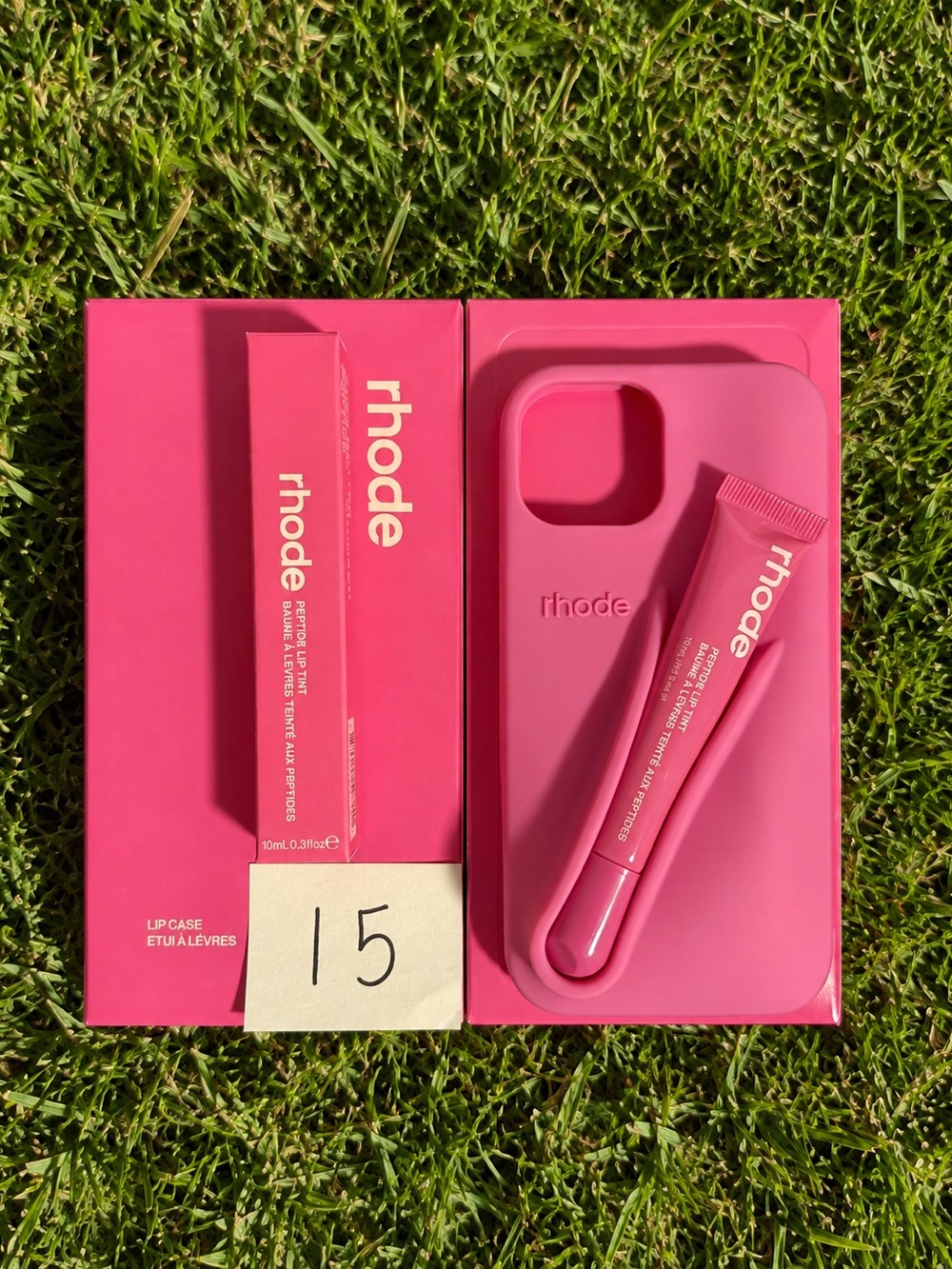 RHODE Hot Pink Phone Case with Matching Lip Balm Set